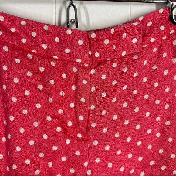 J Crew Pink and White Polka Dot Barbiecore Linen & Cotton Blend Shorts Size 2 - Picture 4 of 7